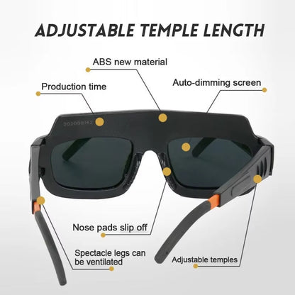 Safety Glasses with Auto-Darkening Feature for Welding