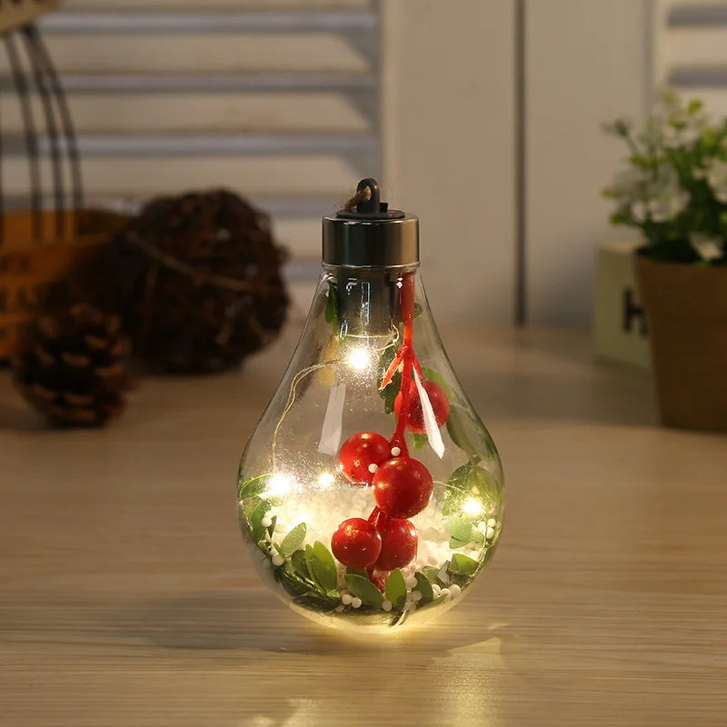 LED Decorative Light with Transparent Leaf Ball Design - Warm White Glow for Christmas, Weddings & Parties