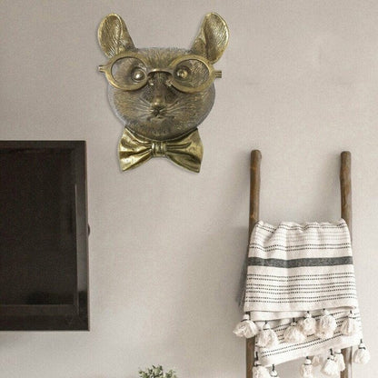 Hand-Painted Resin Animal Head Wall Decor – Playful Figurines
