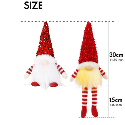 Illuminated Christmas Gnome Decoration | 30 x 10 x 10 cm | LED Table & Window Ornament | Battery Operated | Holiday Gift Idea