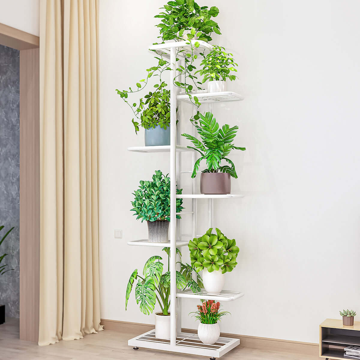 8-Tier Plant Pot Display Rack - Tall Garden Organizer