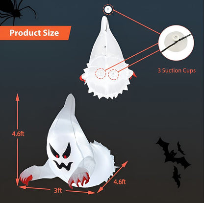 Inflatable Ghost with LED Eyes for Spooky Decor
