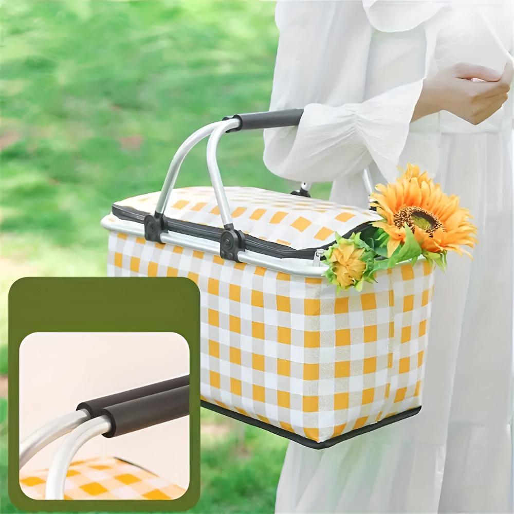 Versatile Insulated Picnic Basket with Foldable Design