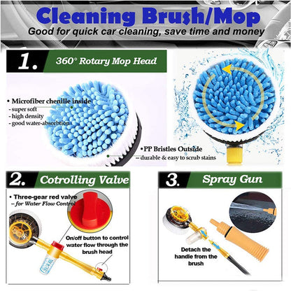 Revolutionary 360° Car Cleaning Brush with Extension Handle