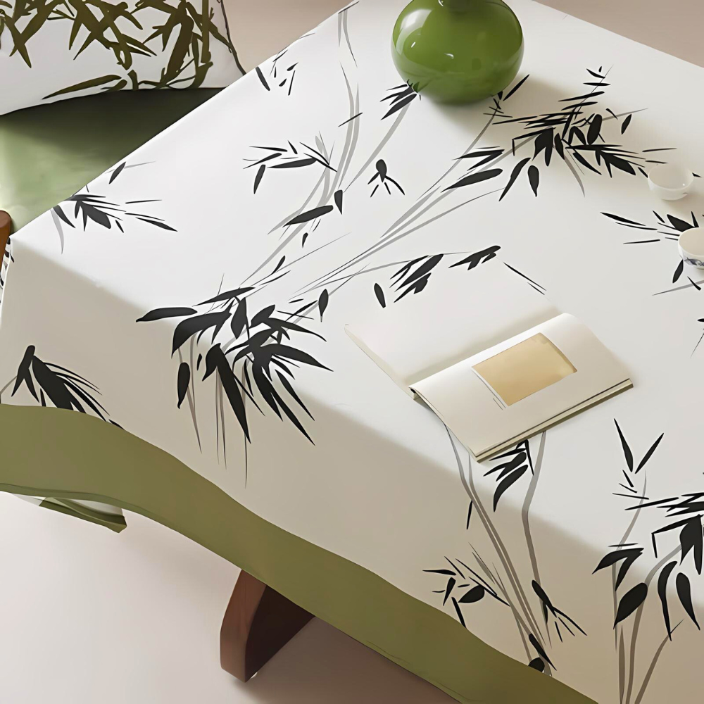 Tranquil Bamboo-Design Table Cover for a Peaceful Dining Experience