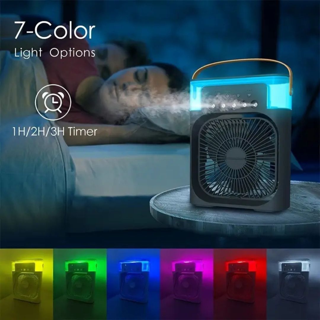 Portable 3-in-1 Air Cooler and Humidifier with Adjustable Fan Speeds
