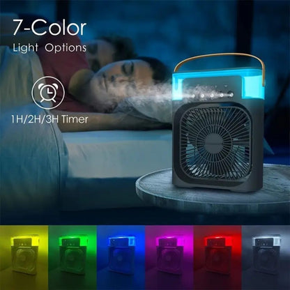 Portable 3-in-1 Air Cooler and Humidifier with Adjustable Fan Speeds