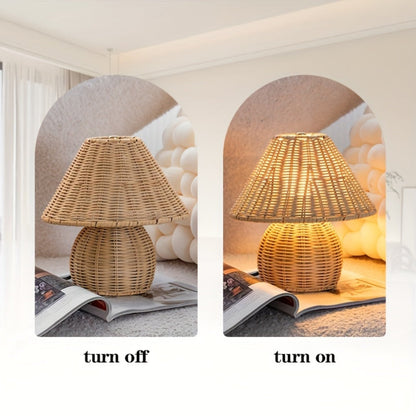 Eco-Chic Rattan Illuminator for Home Ambiance