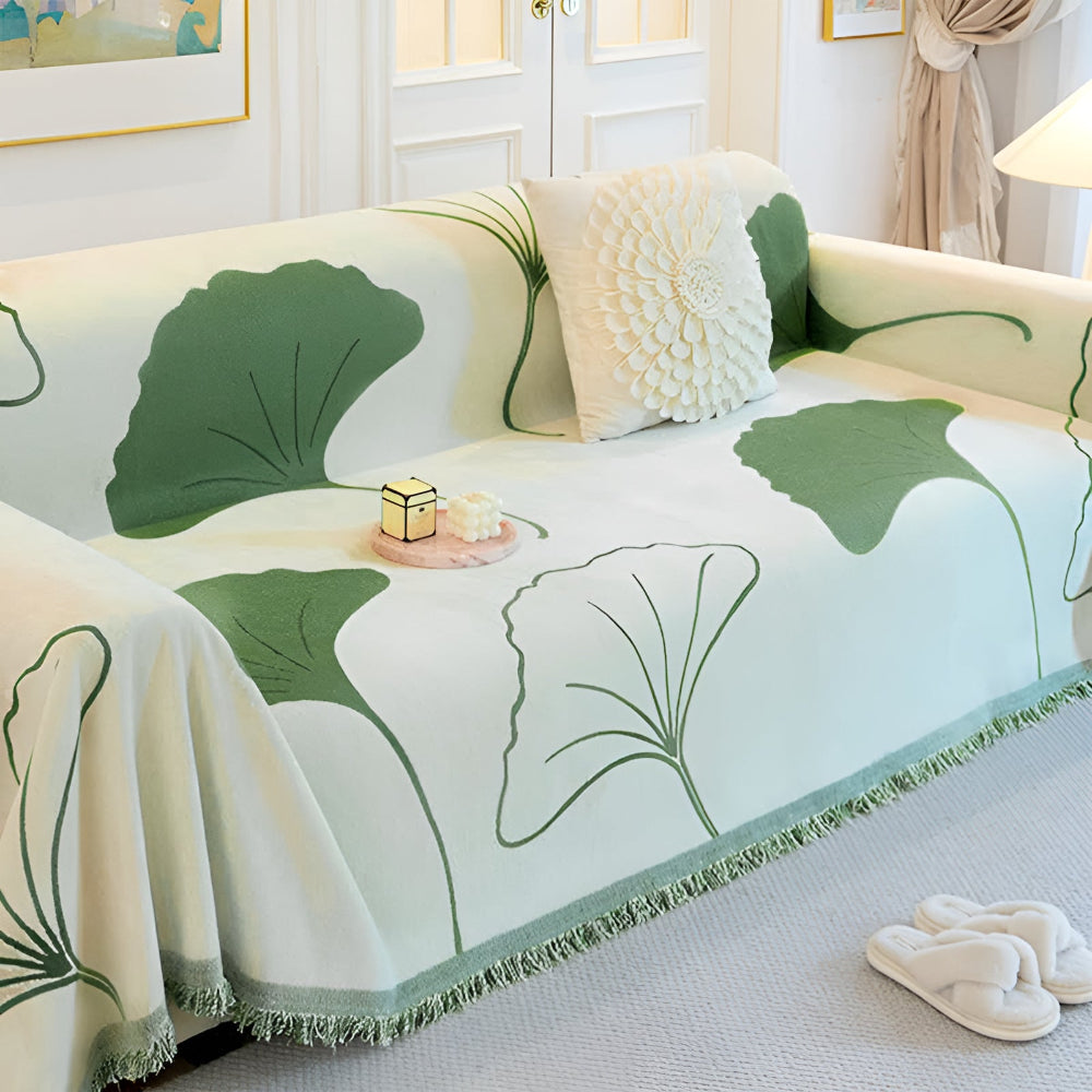 Elegant Ginkgo Leaf Sofa Protector for Timeless Style