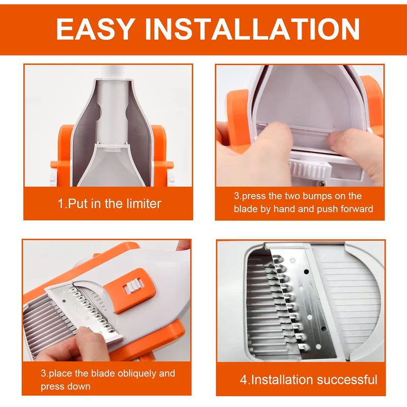 Vegetable Slicer with Adjustable Features for Safe Cutting