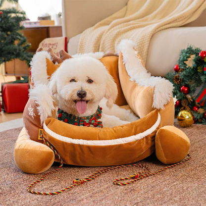 Festive Dog Bed for Cozy Winter Days