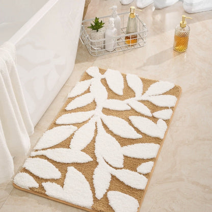 Serenity Leaf Design Bath Mat for Ultimate Comfort