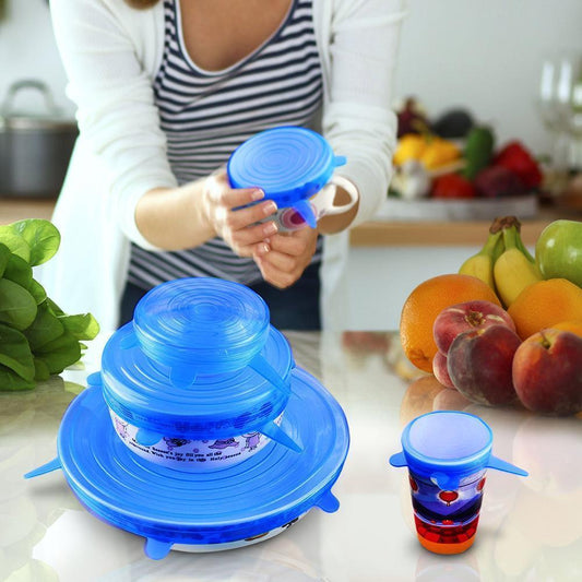 Set of 6 Stretchable Silicone Food Covers