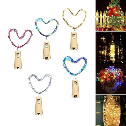 Set of 5 Cork LED Bottle Lights for Enchanting Décor