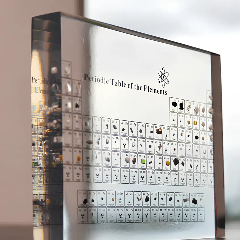 Illuminated Periodic Table Display with Authentic Elements
