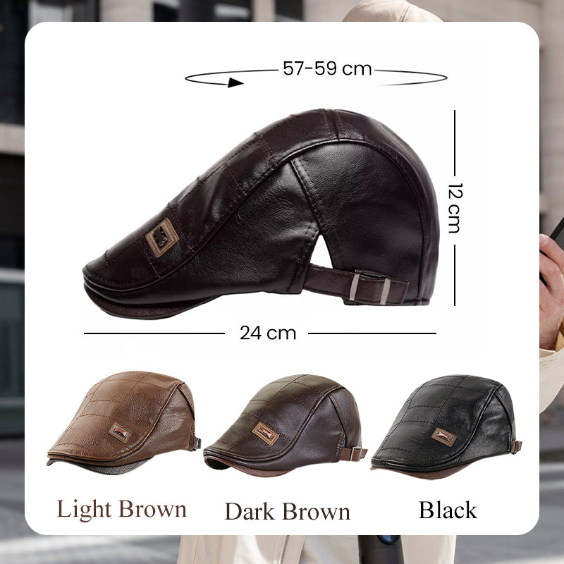 Cozy Plush Leather Beret | Elegant Comfort for a Warm Winter Experience
