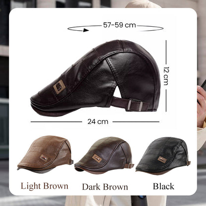 Cozy Plush Leather Beret | Elegant Comfort for a Warm Winter Experience