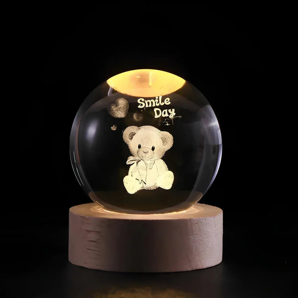 3D Crystal Planet Globe LED Night Light