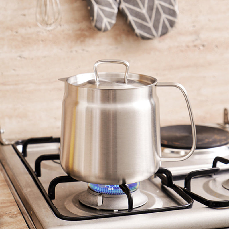 Dual-Function Stainless Steel Oil Strainer Pot