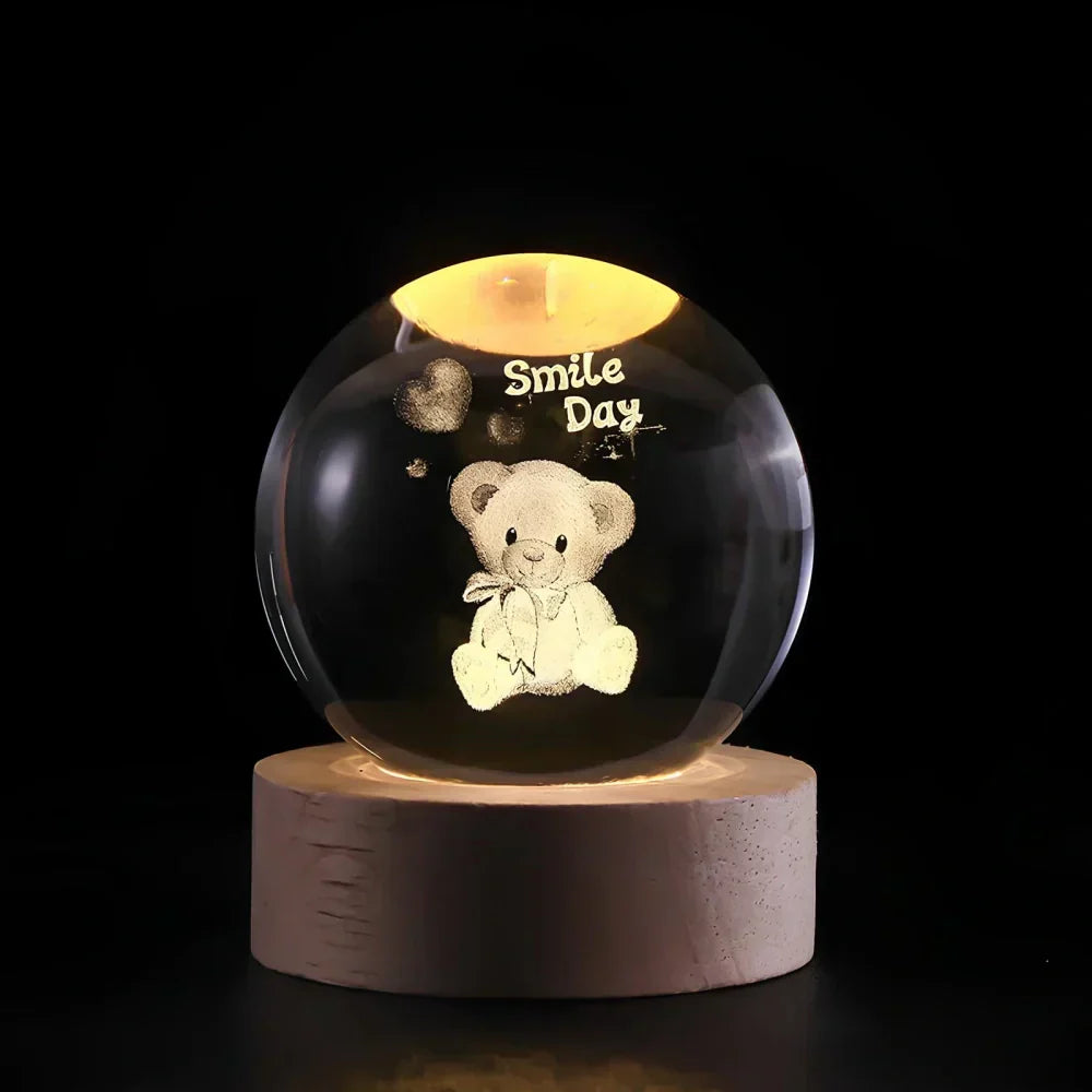 Cosmic Ambient Home Decor - LED Crystal Sphere Night Lamp