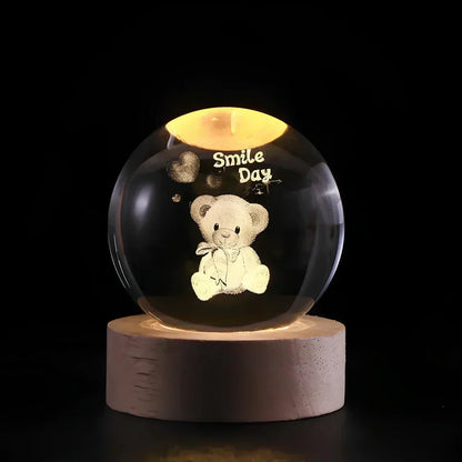Cosmic Ambient Home Decor - LED Crystal Sphere Night Lamp