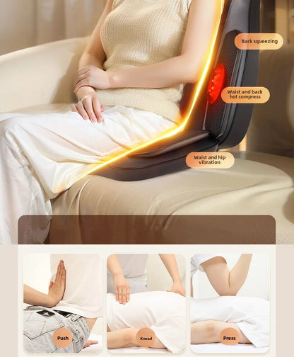 Heat-Enhanced Massage Cushion – Full Body Vibration for Office & Car