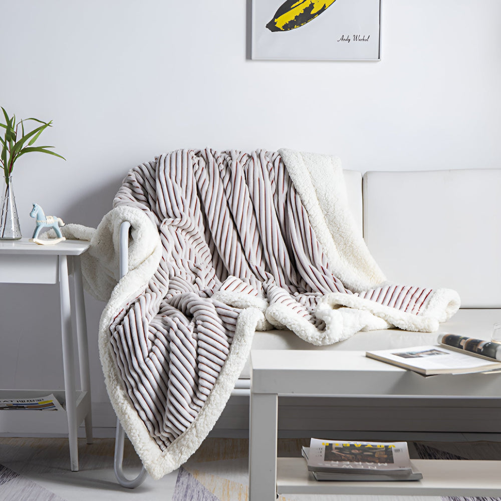 Plush Comfort Striped Fleece Blanket