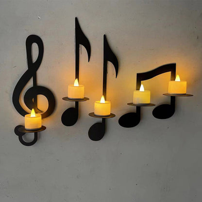 Wall Sconce with Black Music Note Design