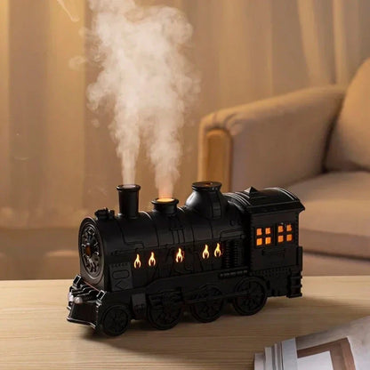 Compact Steam Train Humidifier with Retro Design and Ambient LED Light