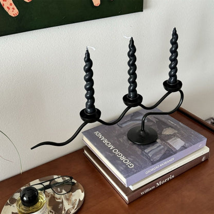 Elegant Tri-Branch Iron Candle Stand for Stunning Ambiance