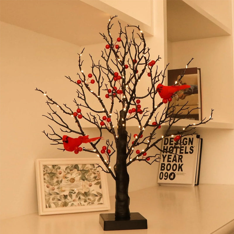 LED Decorative Tree with Red Birds – Flexible Atmospheric Light