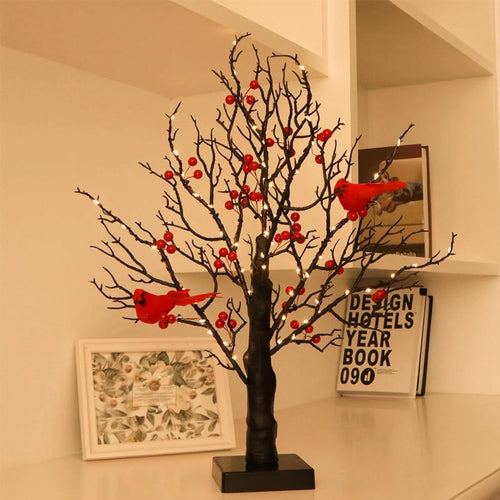 LED Decorative Tree with Red Birds – Flexible Atmospheric Light