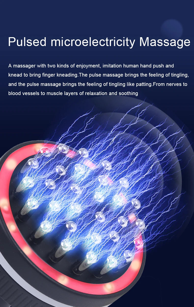 Heat-Enabled Electric Gua Sha Massager | Microcurrent Massage Brush for Back, Arms, Legs & Muscle Relief