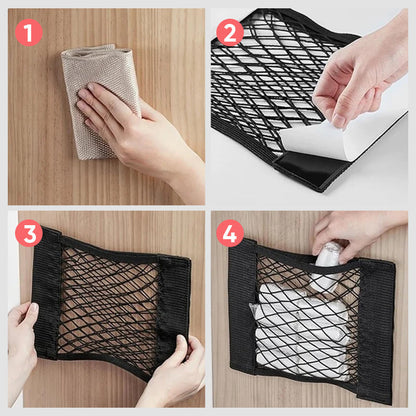 Smart Storage Net for Plastic Bags with Adhesive Tape