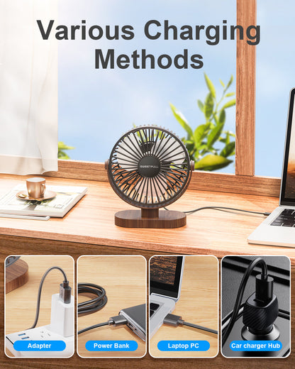 6.5 Inch Portable USB Desk Fan for Home, Office, Car, and Travel