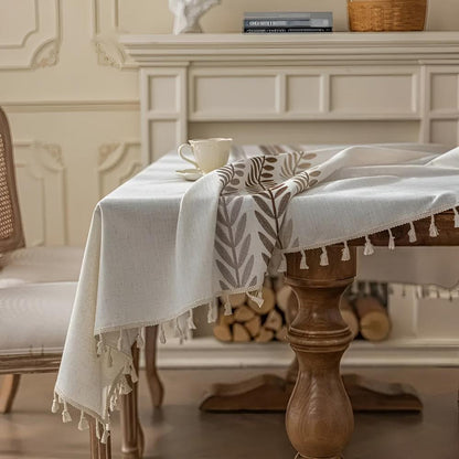Charming Leaves Embroidered Dining Table Cover