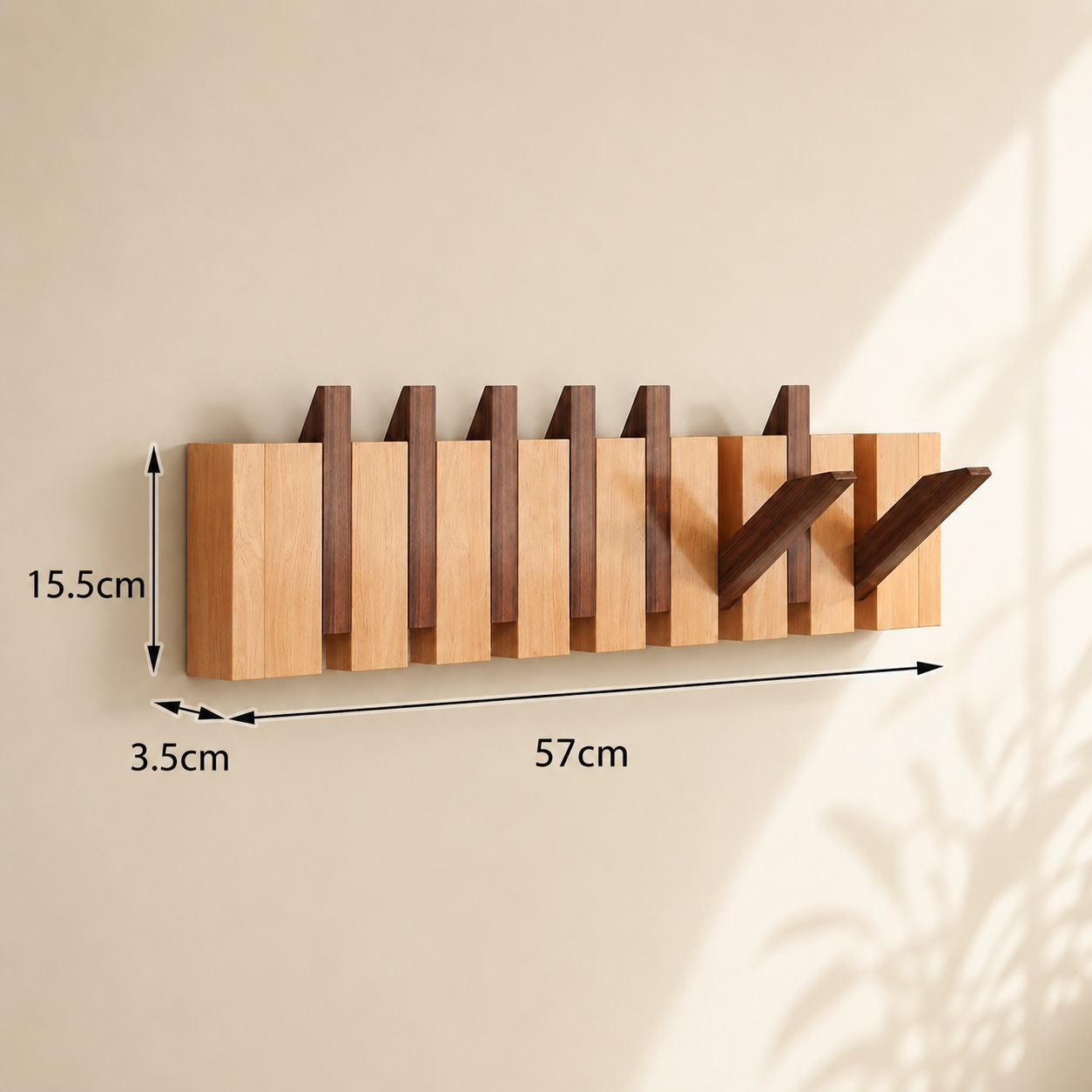 Wall-Mounted Piano Hanger Rack - Space-Saving Wooden Design