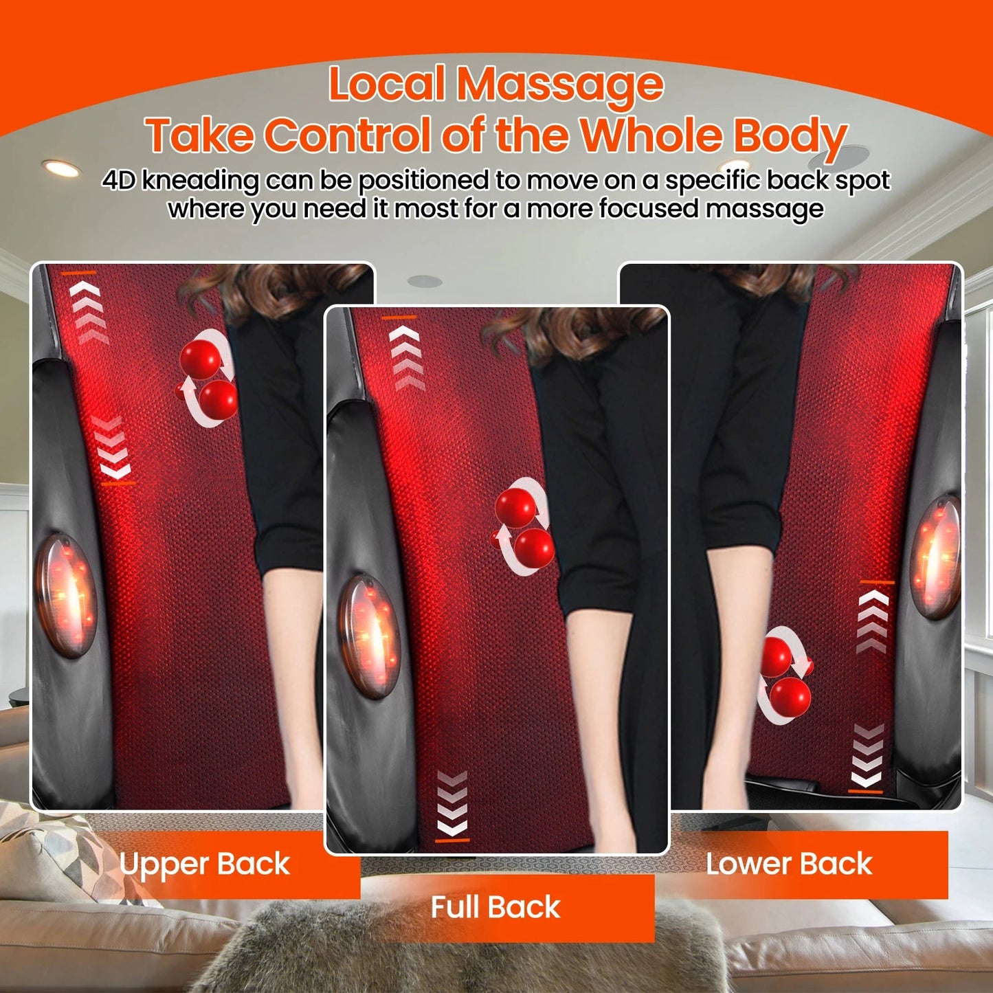 Vibrating Back Cushion with Heat – Full-Body Massager for Chair, Neck, Waist, Hips