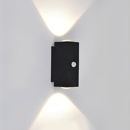 Waterproof Black Wall Lamp with Adjustable Motion Sensor and Up/Down Light