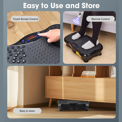 Bluetooth Full Body Vibration Exercise Machine with Speed Settings & Foot Massager