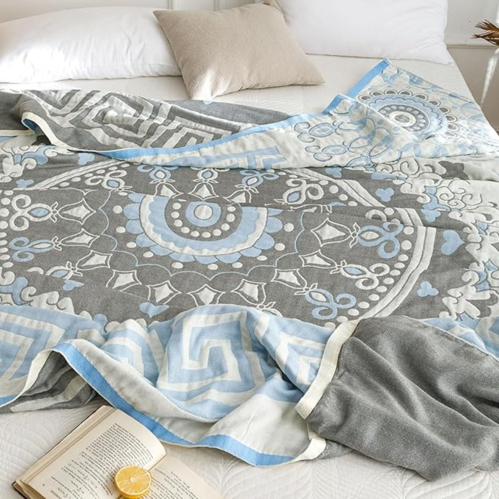Coastal Charm Cotton Throw Blanket