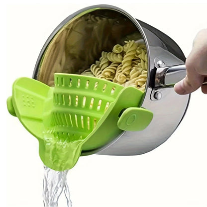 Heat-Resistant Kitchen Drain Tool – Silicone Clip-On Strainer