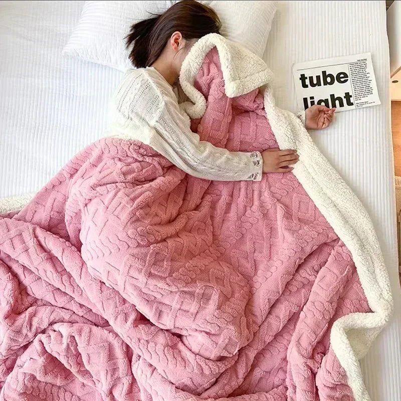 Thick Lambswool Blanket for Winter Comfort and Warmth