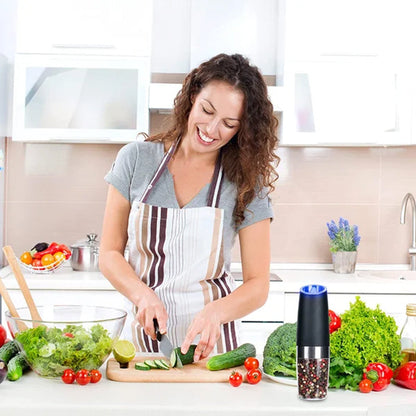 Electric Gravity-Driven Salt and Pepper Grinder
