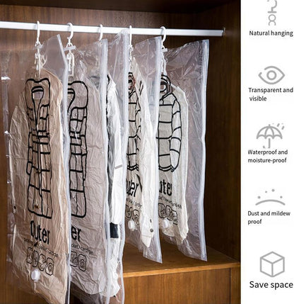 Space-Saving Hanging Vacuum Storage Bag for Clothing