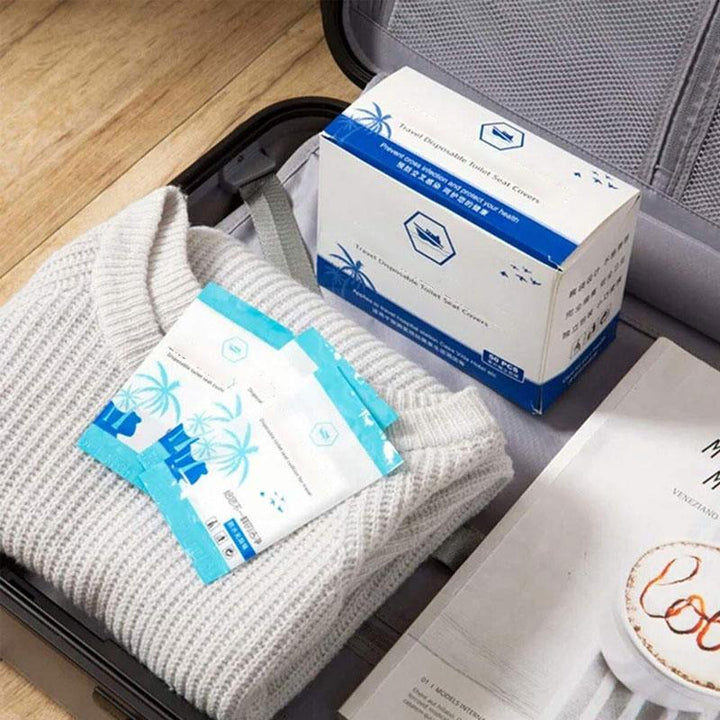 Portable Toilet Seat Covers (50 Pack) | Universal Fit 40 × 48 cm | Foldable, Non-Slip & Hygienic Protection