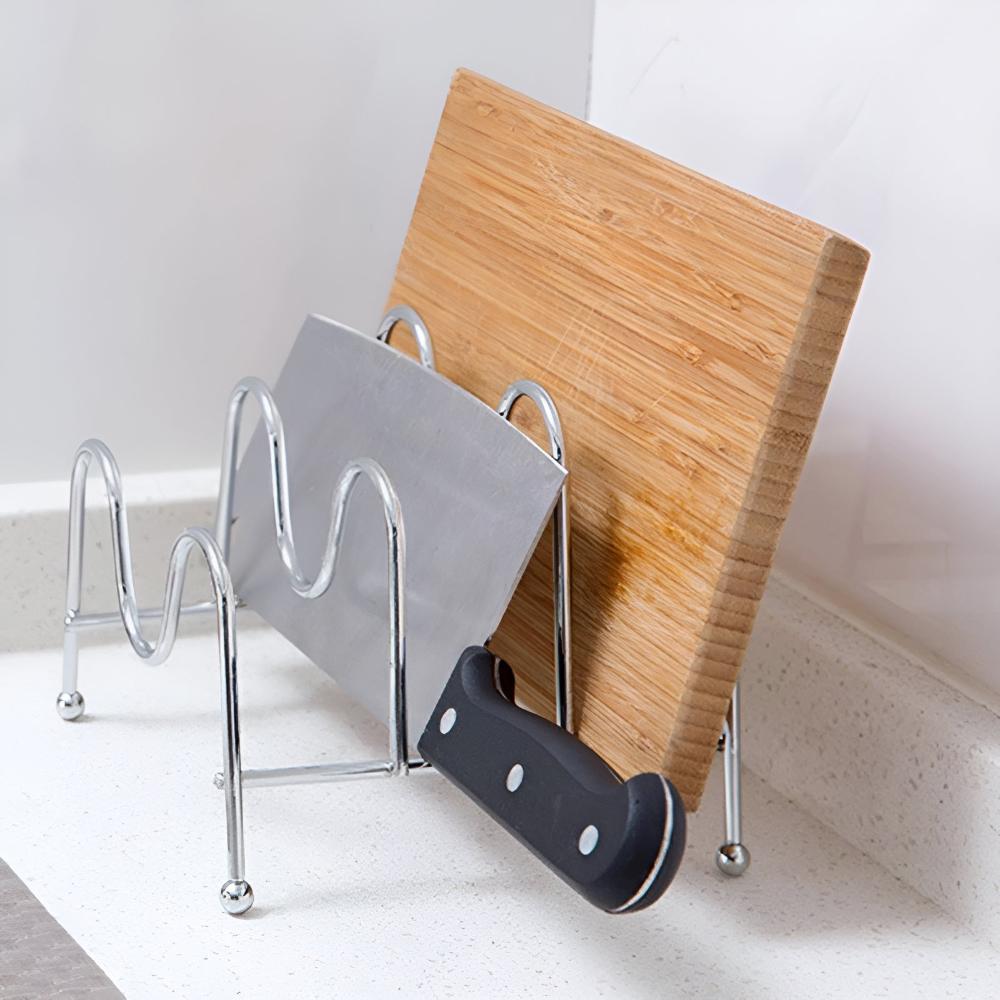 Space-Saving Pot Lid Organizer for a Tidy Kitchen