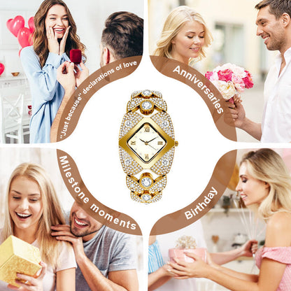 Chic Vintage Women's Watch with Natural Stone Dial