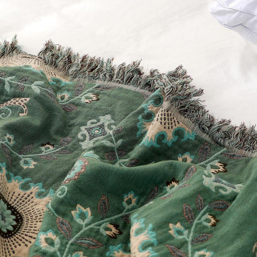 Chic Mandala Reversible Cotton Throw for All Seasons
