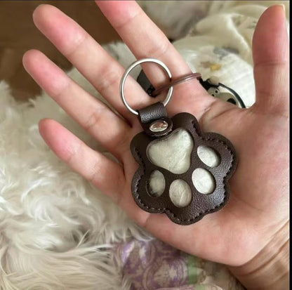 Paw Print Memorial Keychain with Inner Compartment